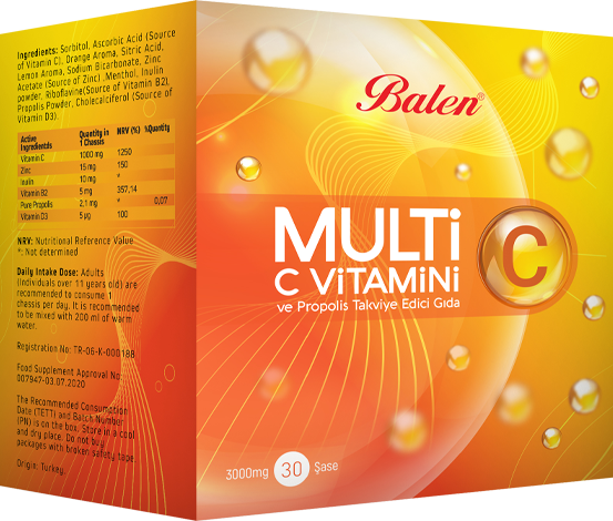 Multi-C C Vitamini ve Propolis Şase