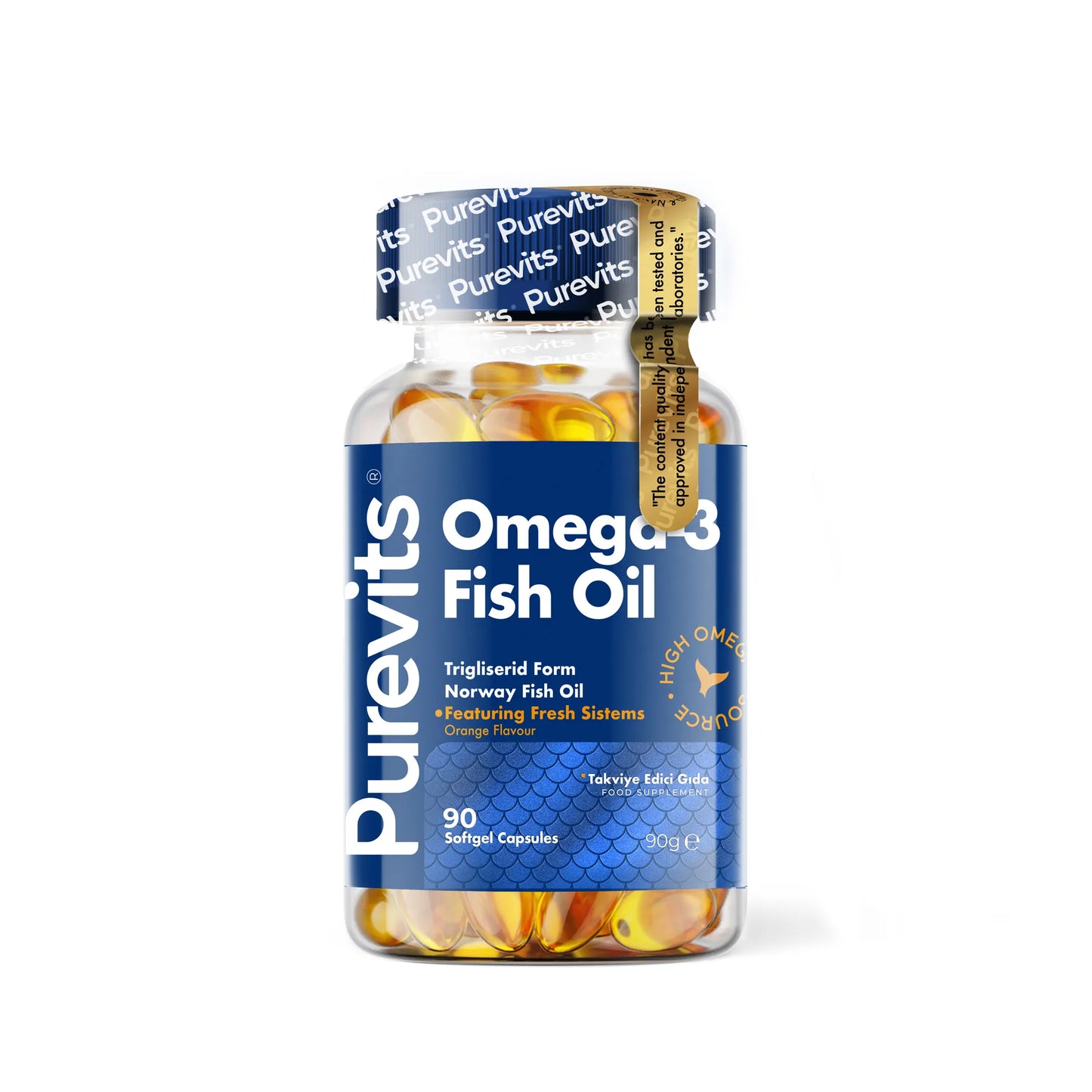 PUREVITS ADVANCED OMEGA-3 Yüksek Oran EPA DHA 1000 mg - Balık Yağı - 90 Adet Soft Jel