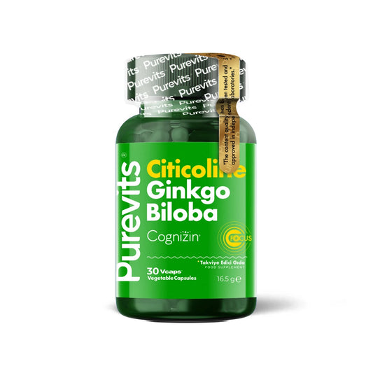 PUREVITS Ginkgo Biloba Citicoline Focus 30 adet vegan kapsül