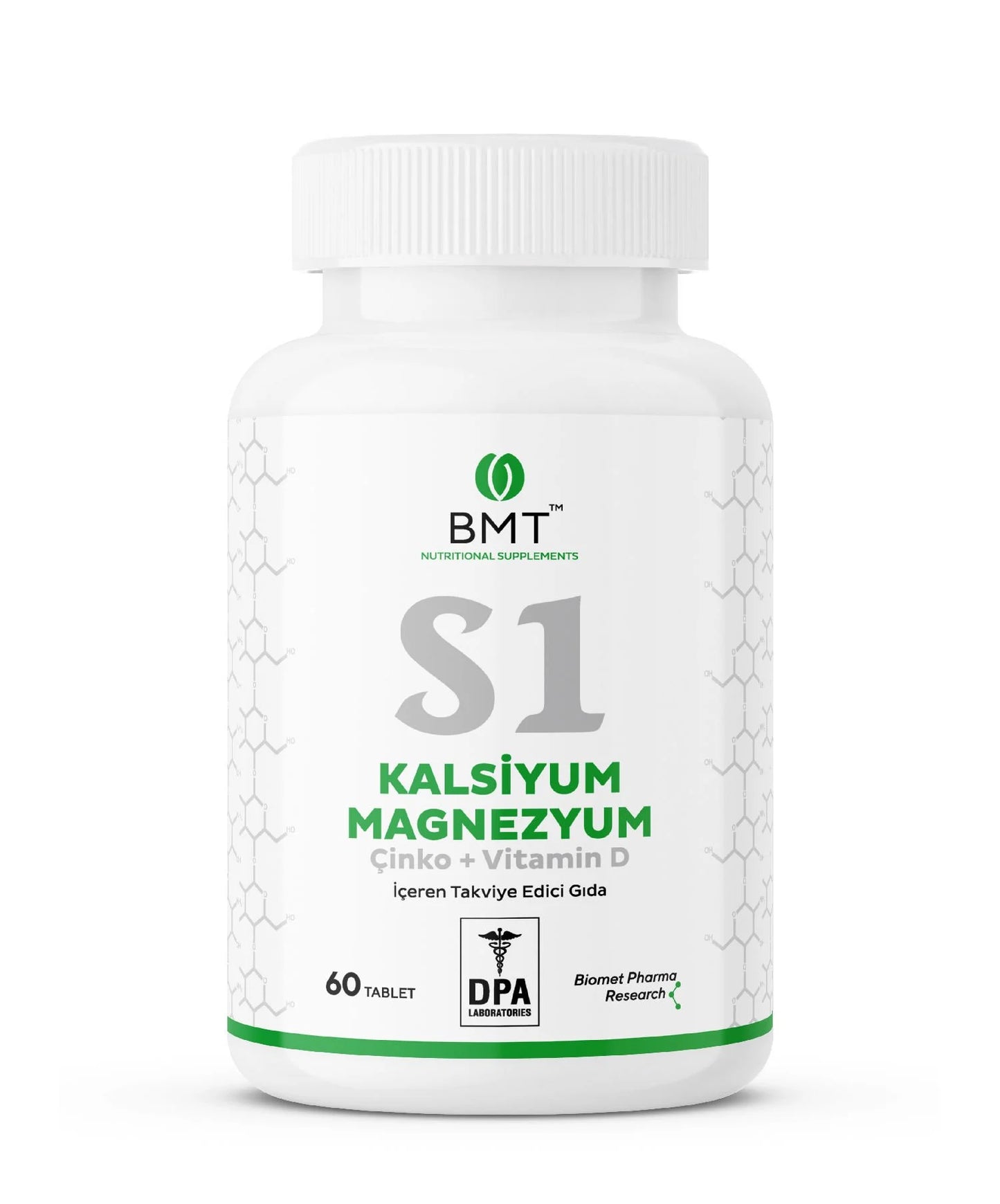 S1™ Kalsiyum, Magnezyum, Çinko, Vitamin D Takviye Edici Gıda 60 Tablet