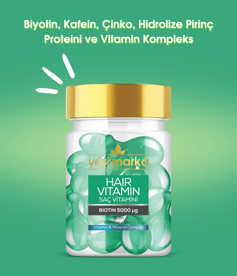 Saç Vitamini Biotin & Kafein 30 kapsül